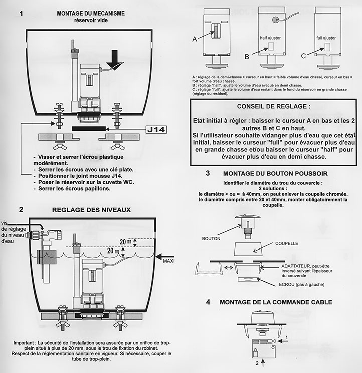 Clé de démontage de robinet de réservoir